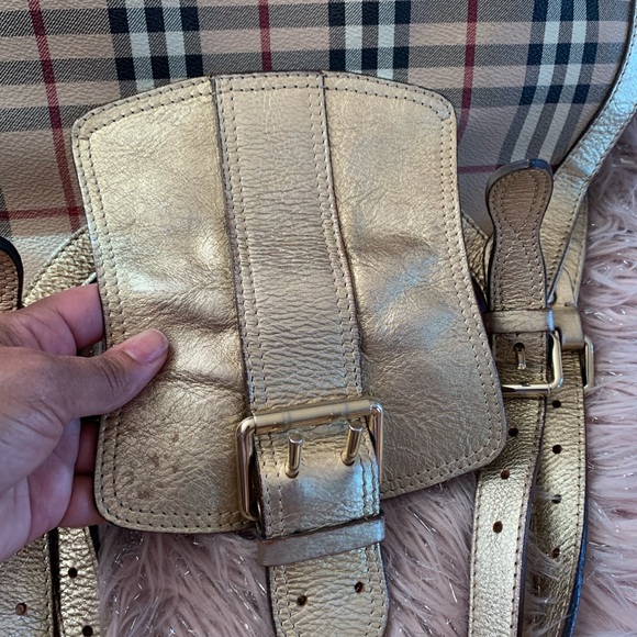 VINTAGE RARE BURBERRY HAYMARKET NOVA CHECK METALLIC SHOULDER  BAG - Picture 8 of 13